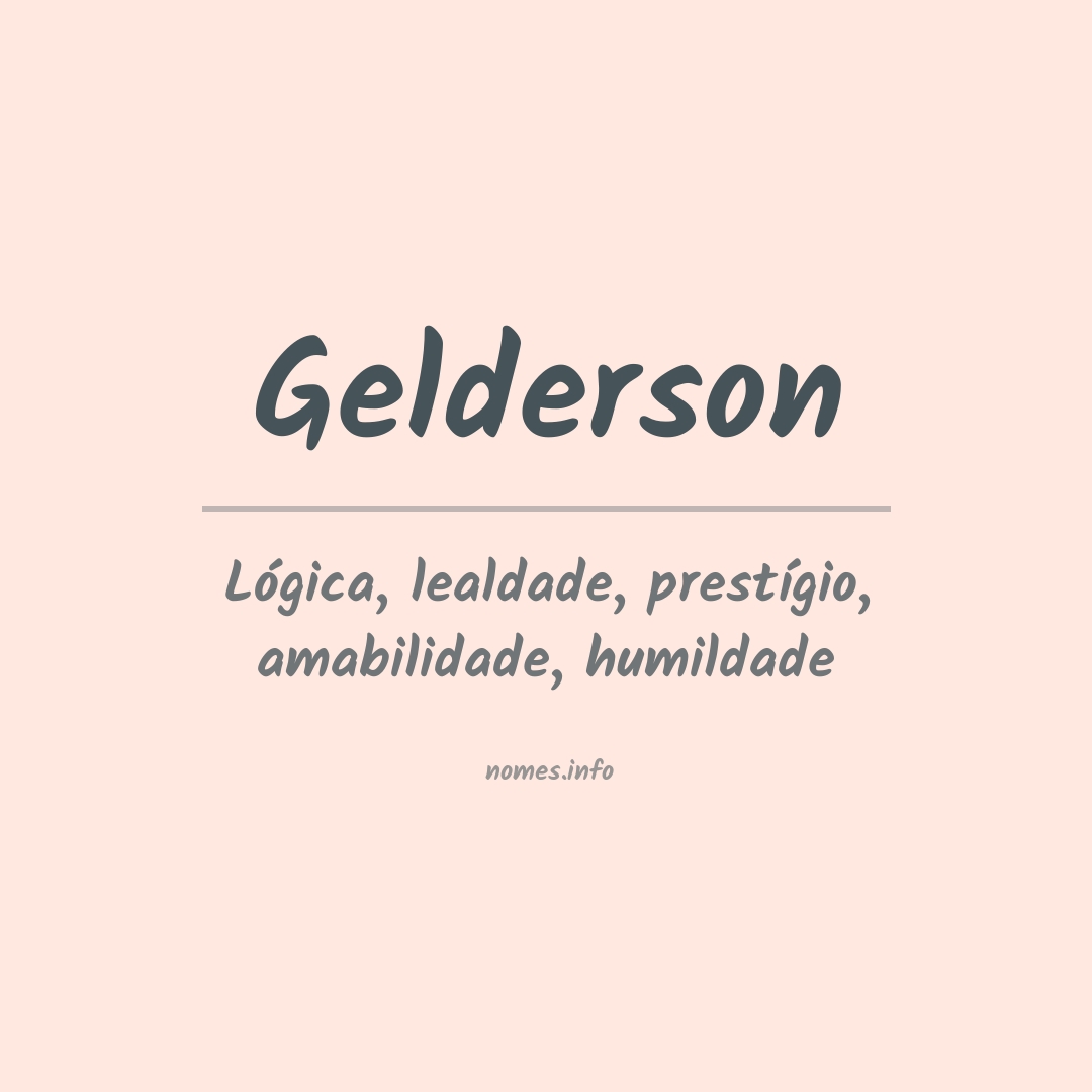 Significado do nome Gelderson