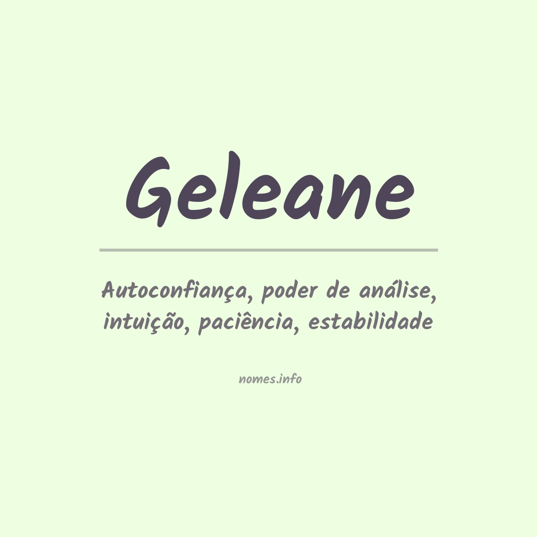 Significado do nome Geleane