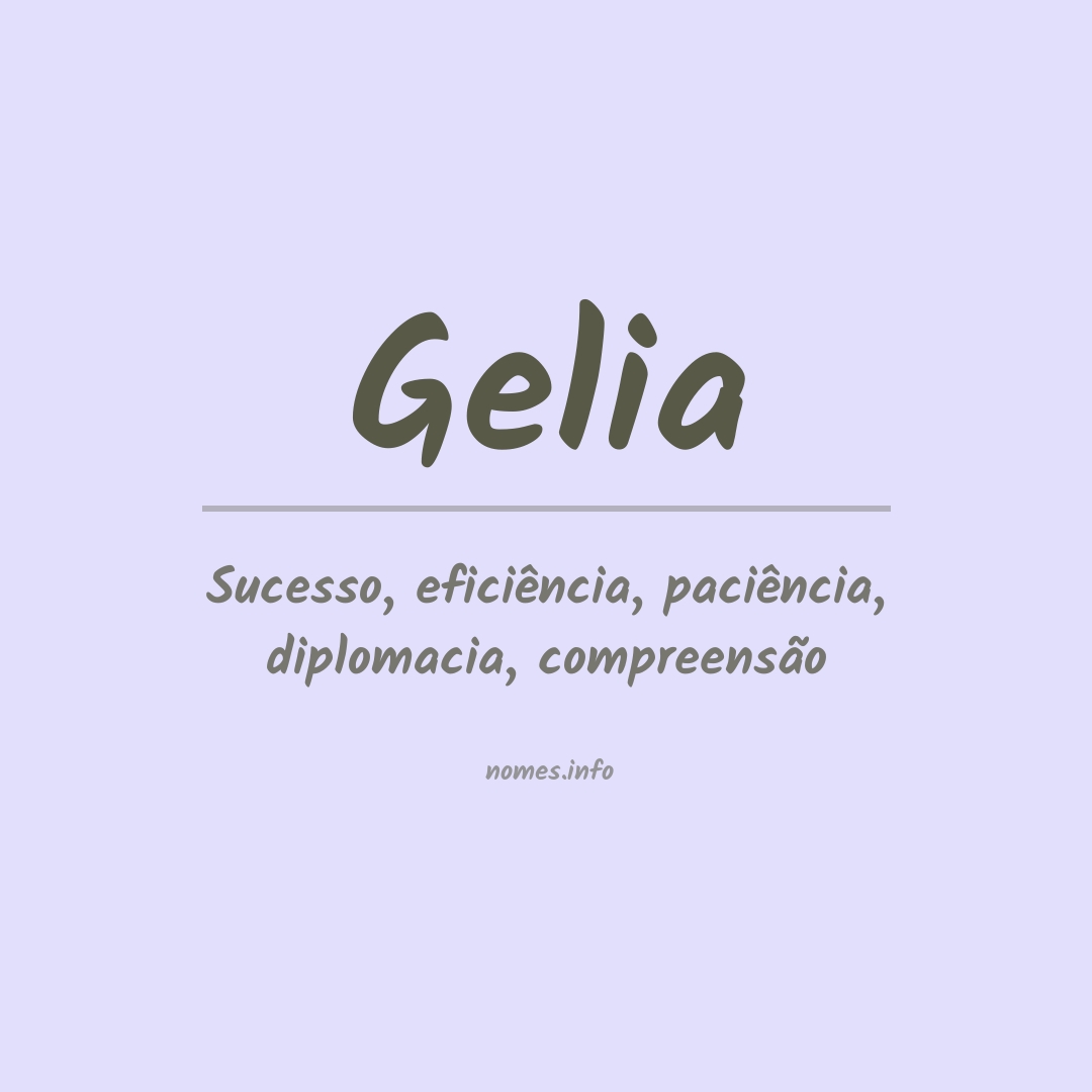 Significado do nome Gelia
