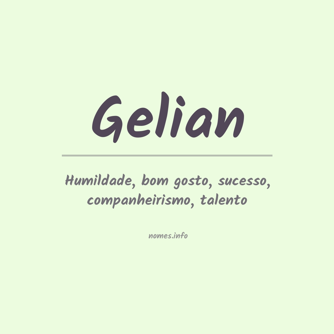 Significado do nome Gelian