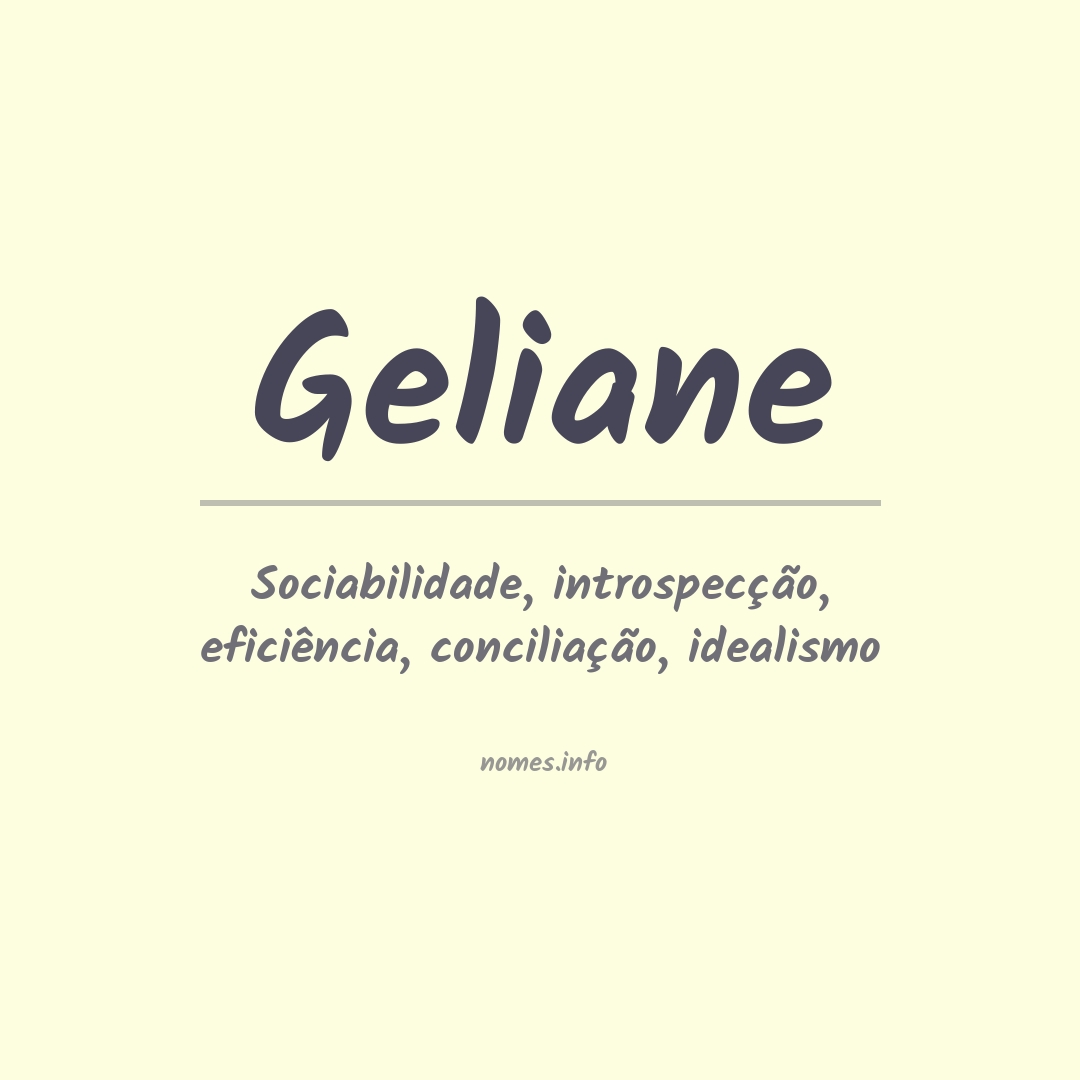 Significado do nome Geliane