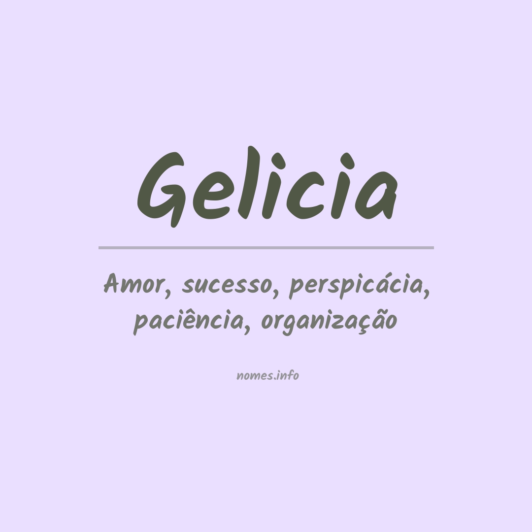 Significado do nome Gelicia