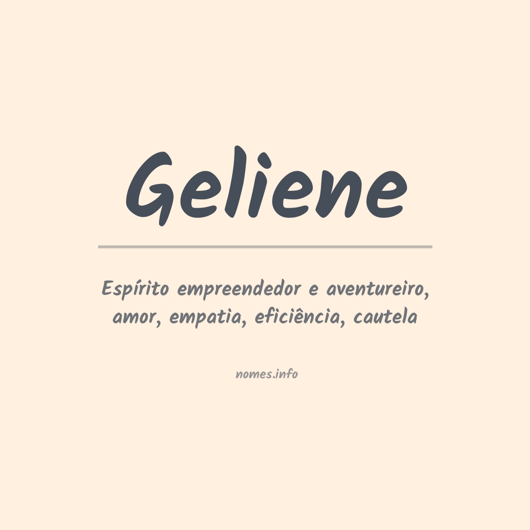 Significado do nome Geliene