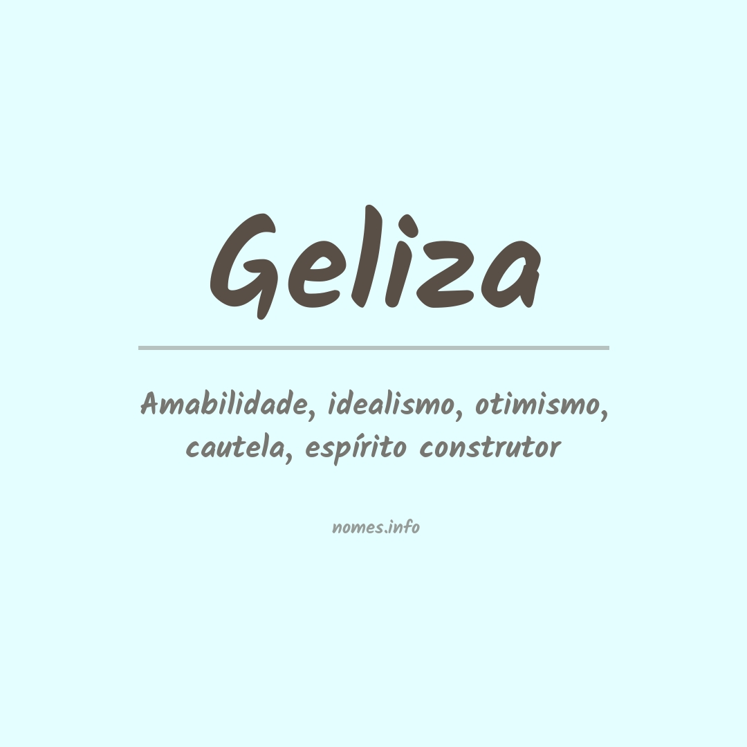 Significado do nome Geliza