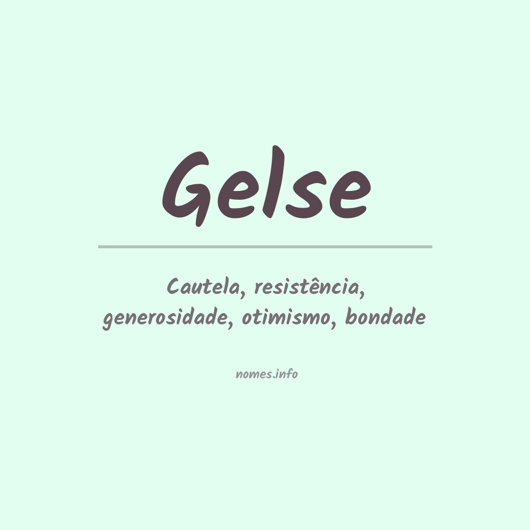 Significado do nome Gelse