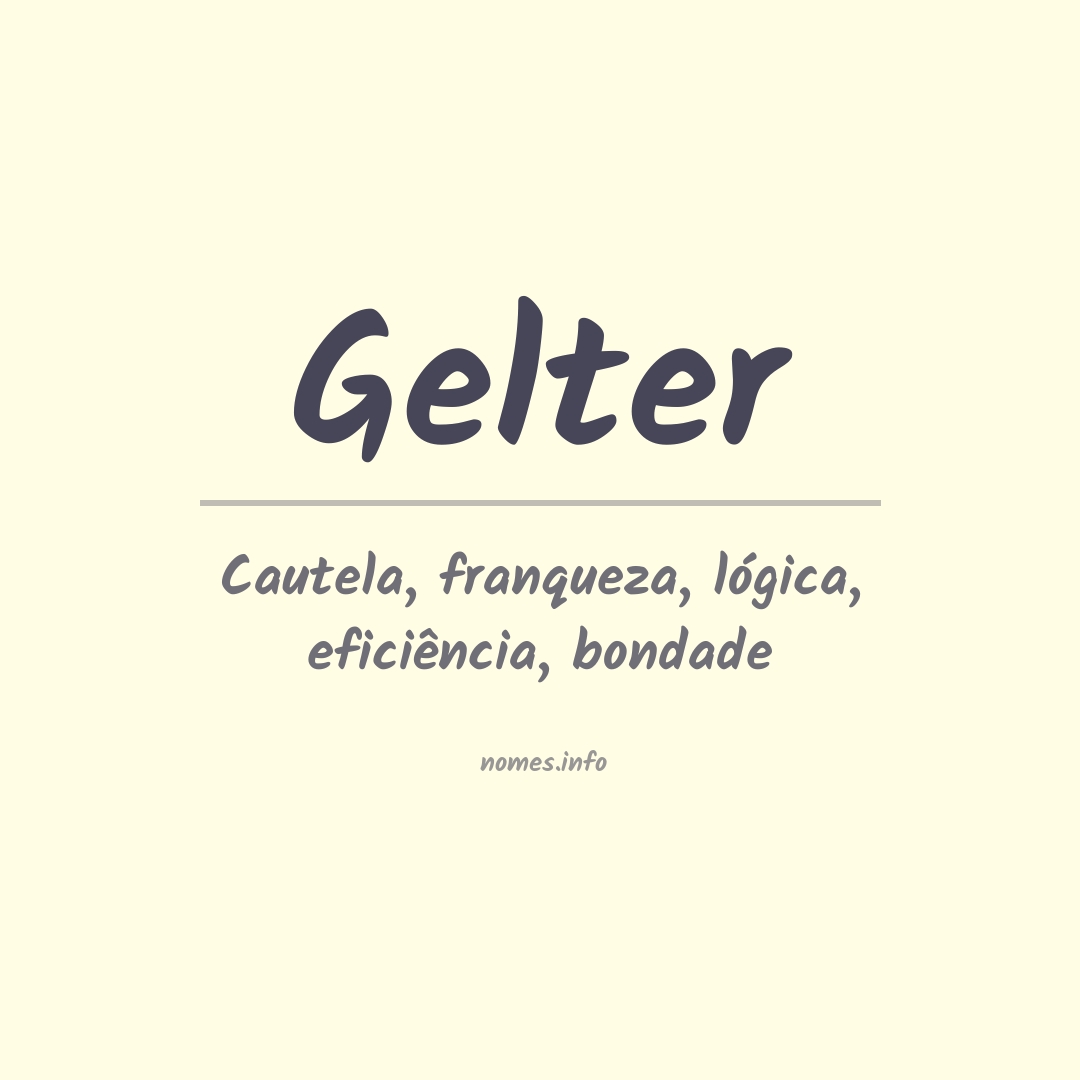 Significado do nome Gelter
