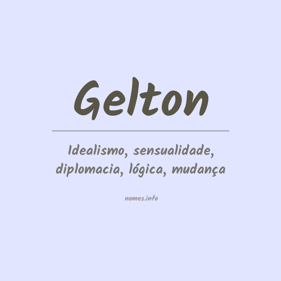 Significado do nome Gelton