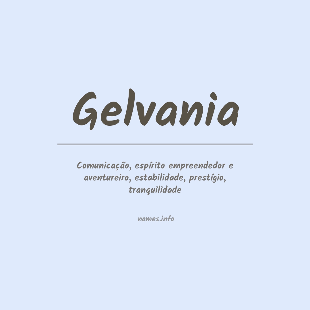 Significado do nome Gelvania