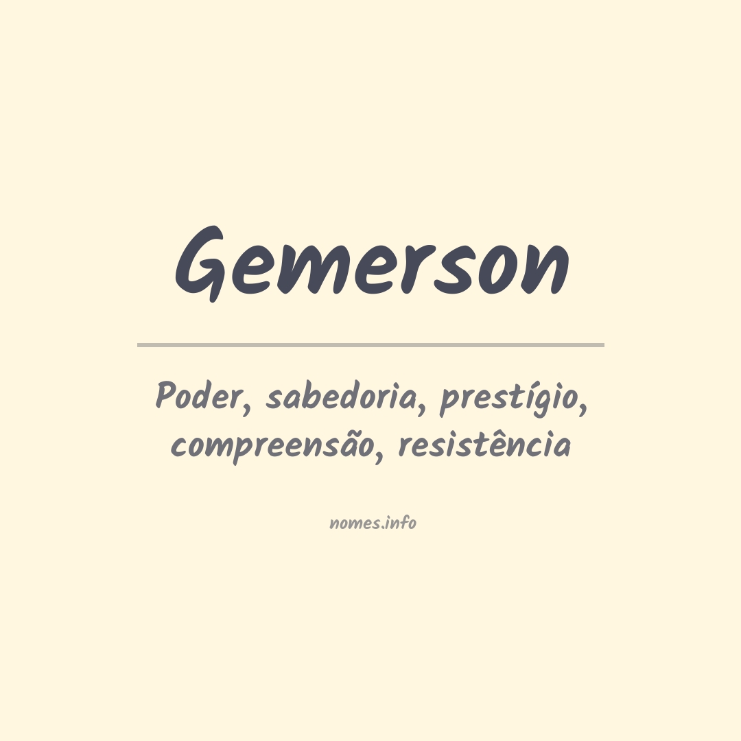 Significado do nome Gemerson