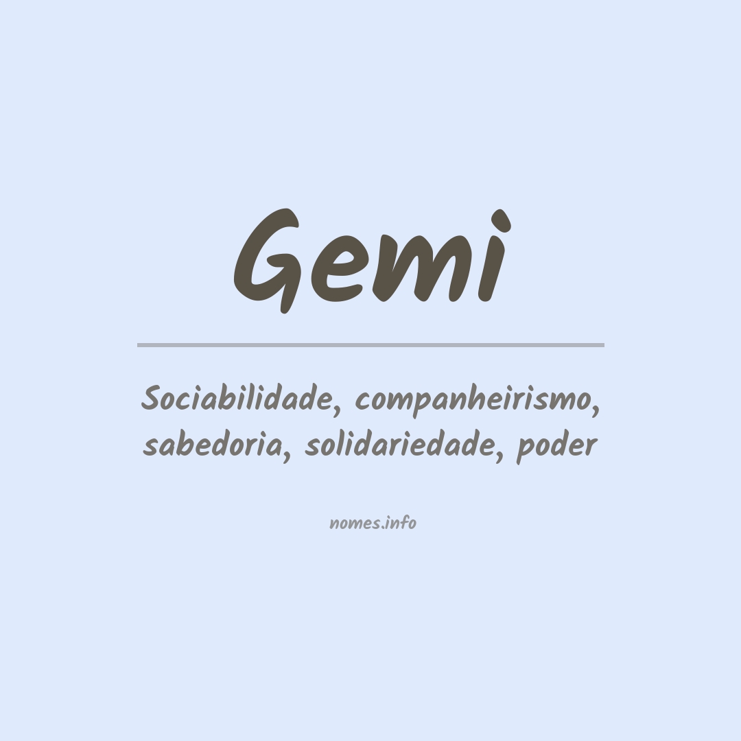 Significado do nome Gemi