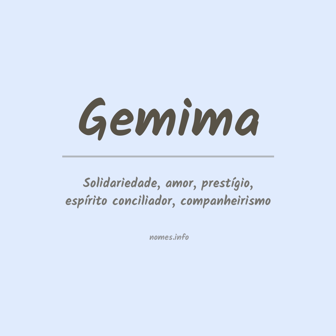 Significado do nome Gemima