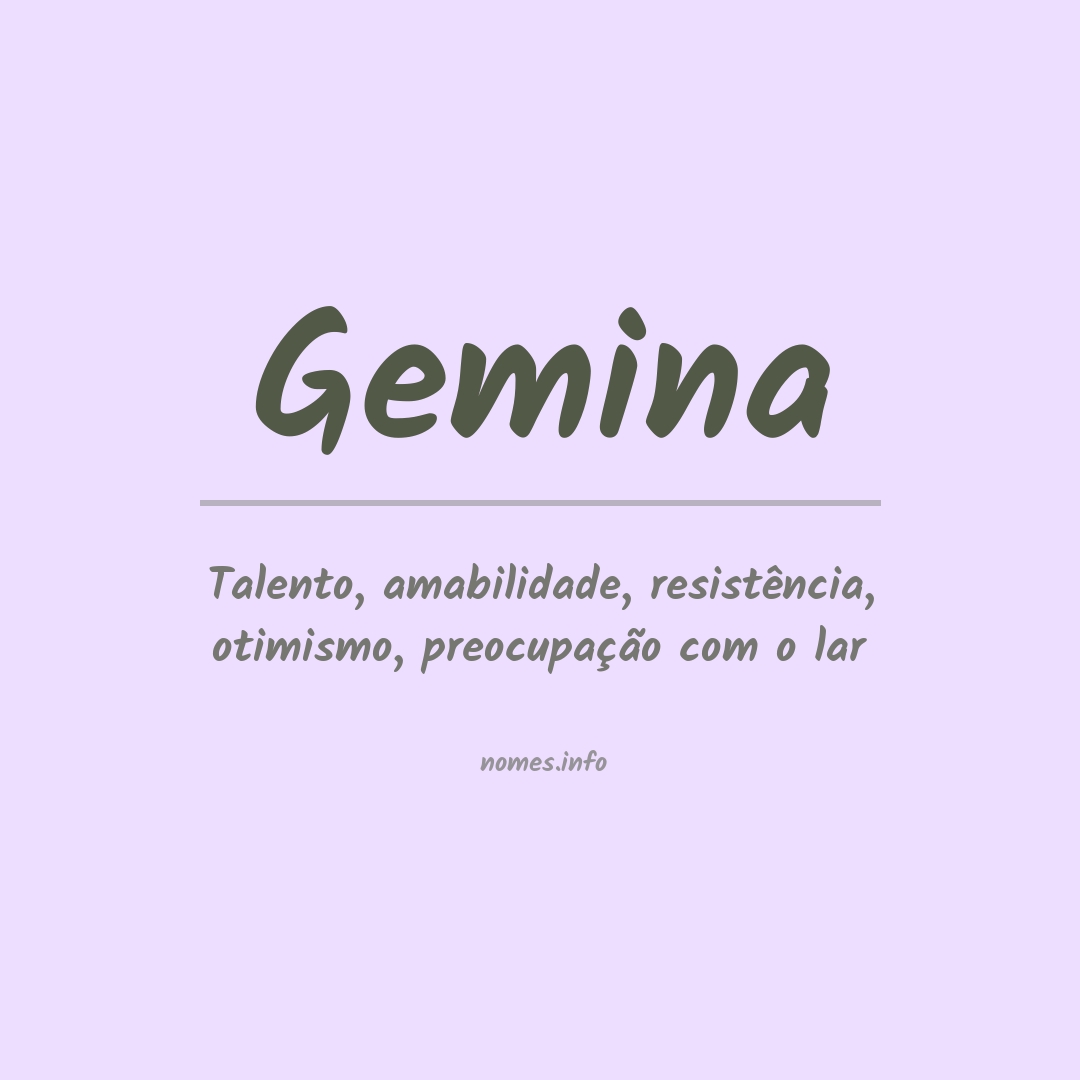 Significado do nome Gemina