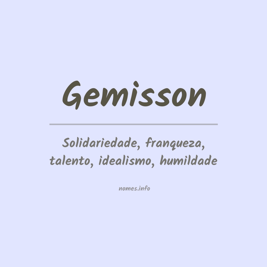 Significado do nome Gemisson
