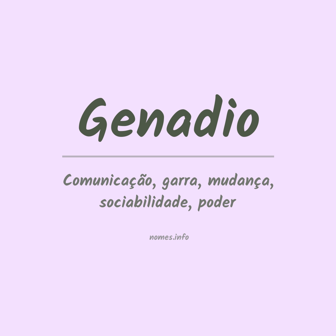 Significado do nome Genadio