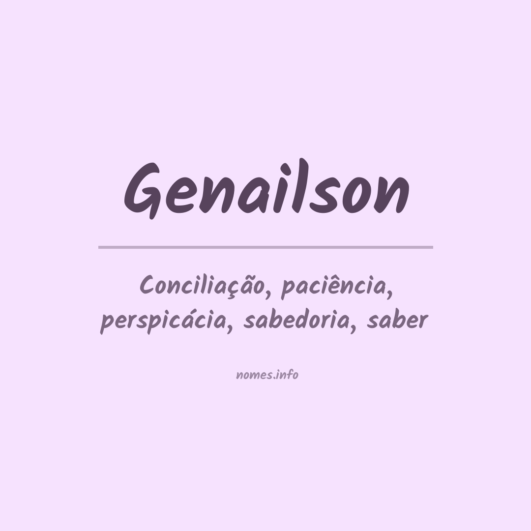 Significado do nome Genailson