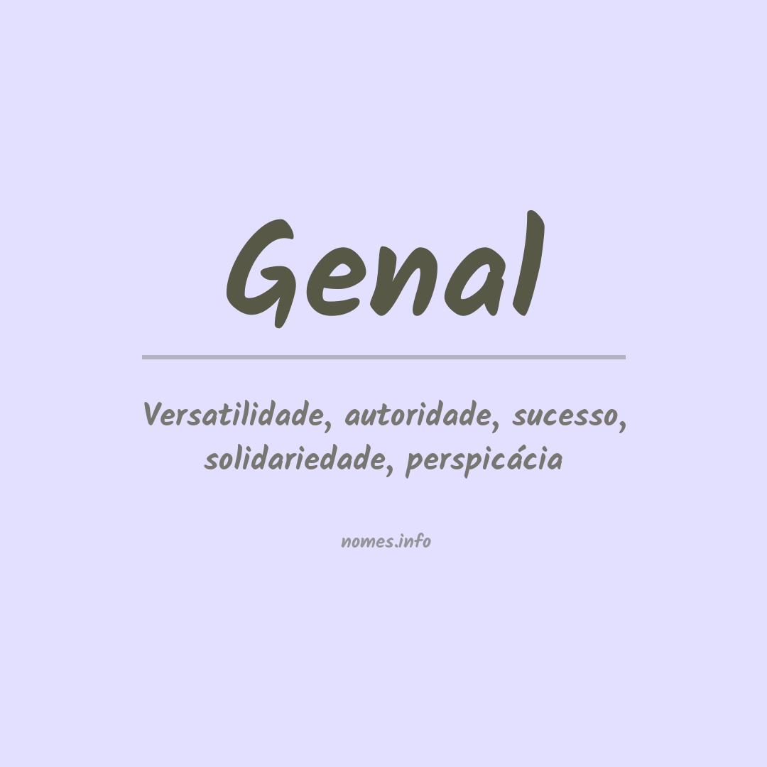 Significado do nome Genal