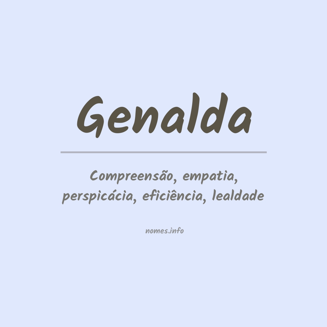 Significado do nome Genalda