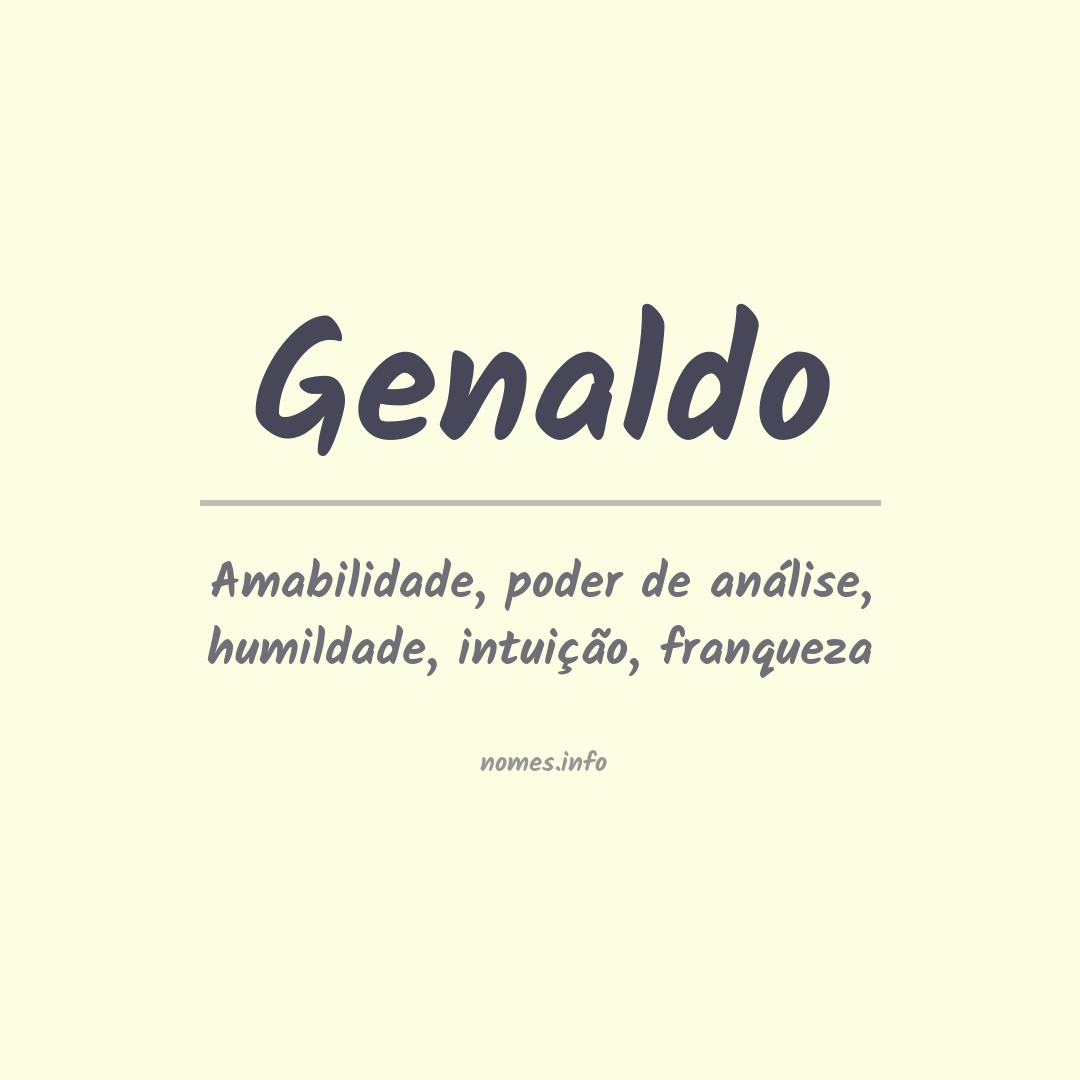 Significado do nome Genaldo