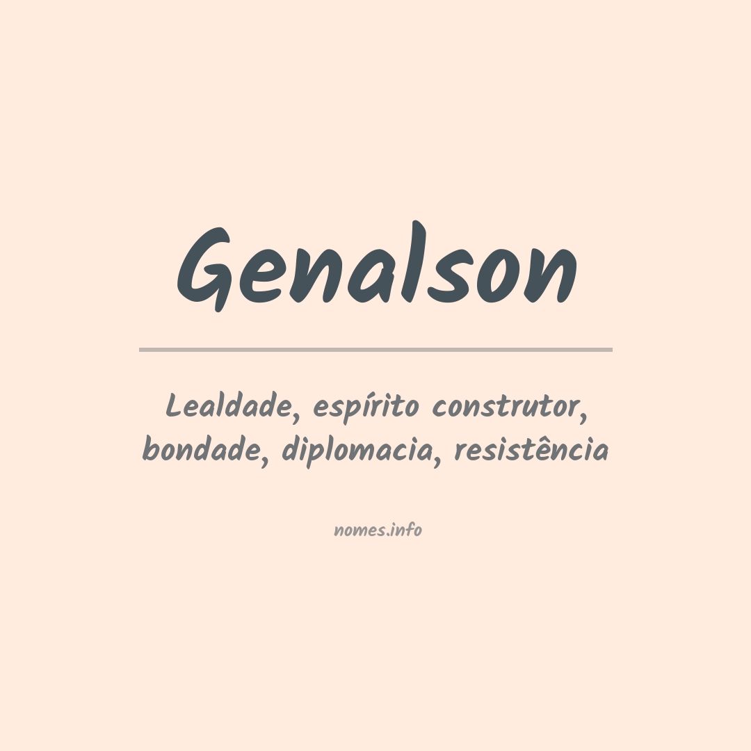 Significado do nome Genalson