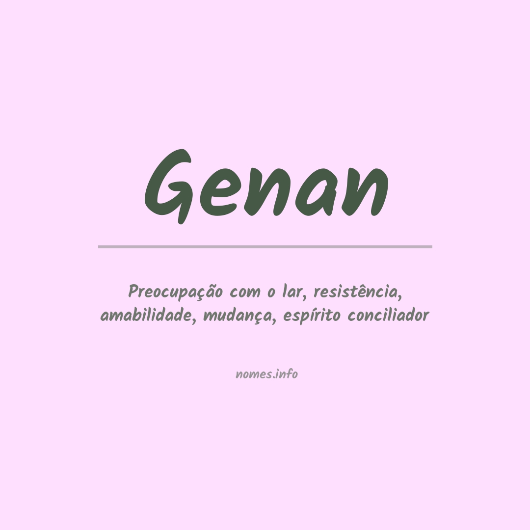 Significado do nome Genan