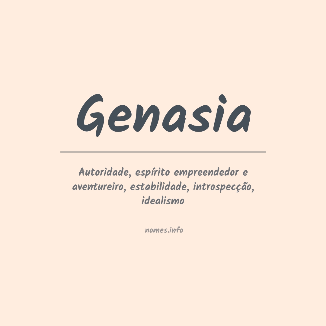 Significado do nome Genasia