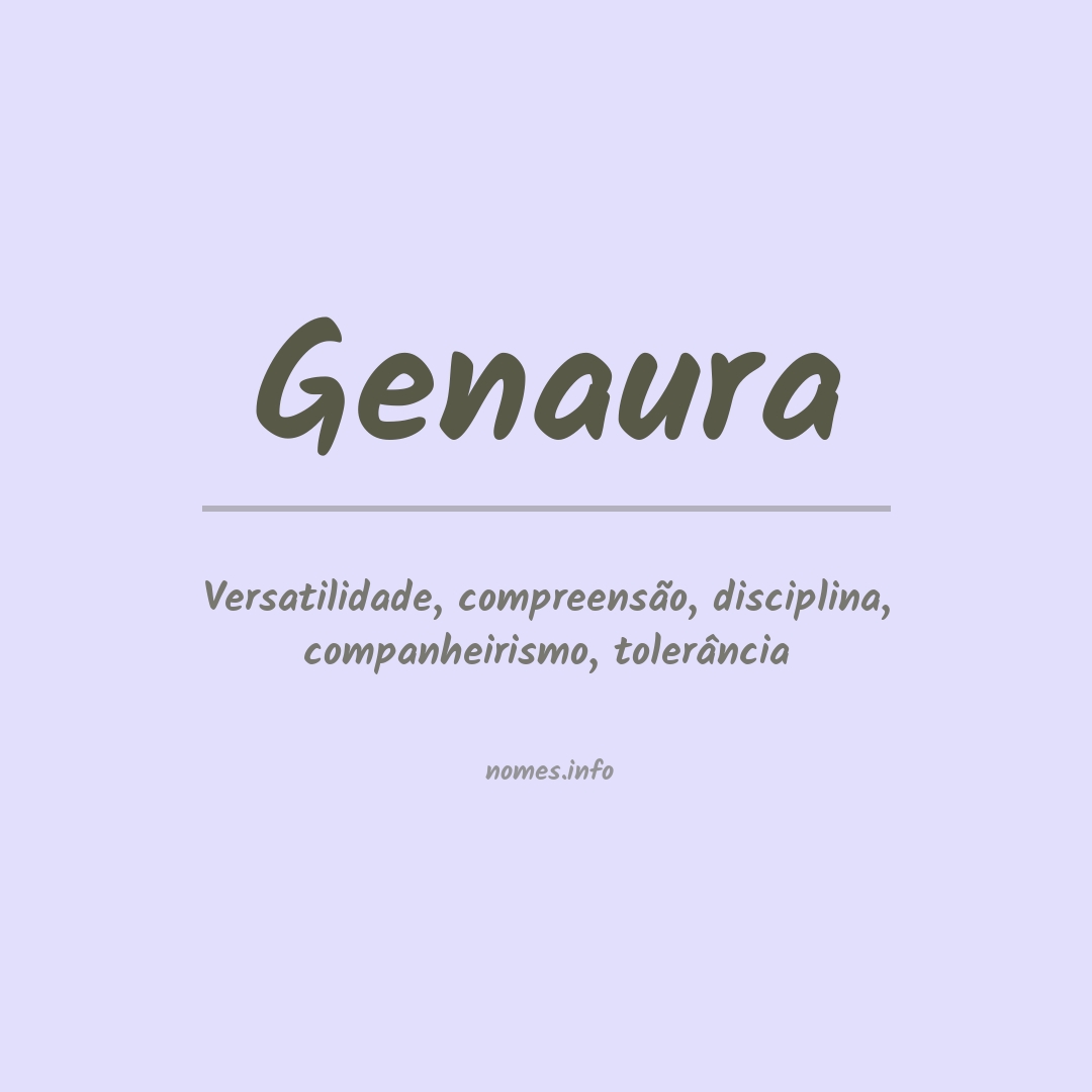 Significado do nome Genaura