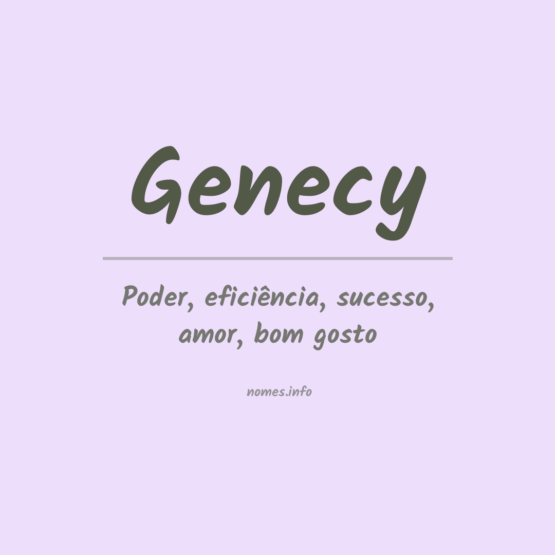 Significado do nome Genecy