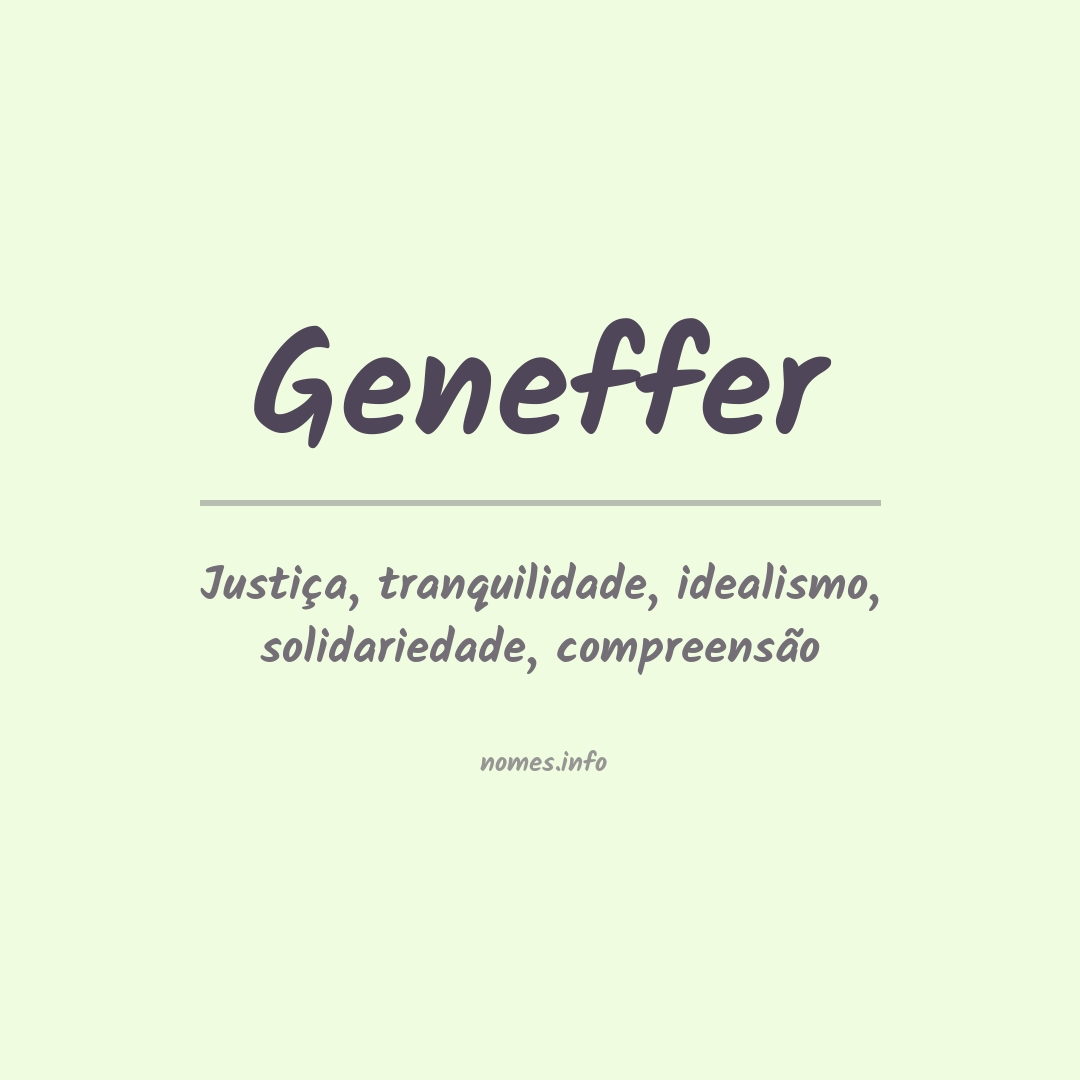 Significado do nome Geneffer