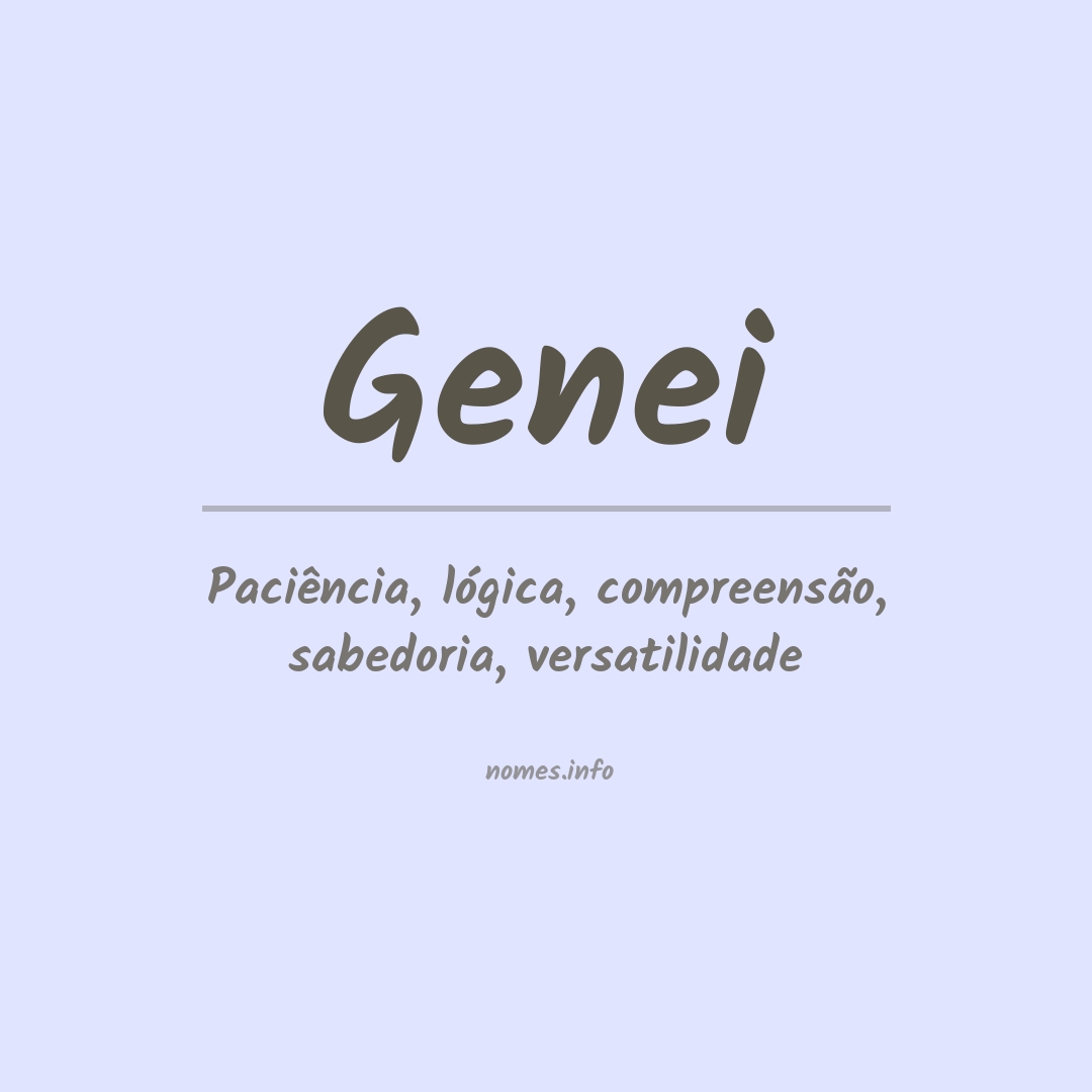 Significado do nome Genei