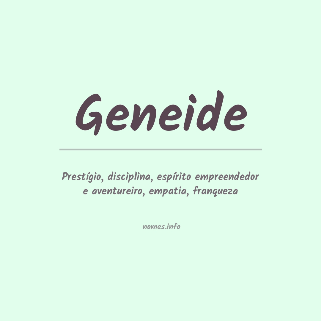 Significado do nome Geneide
