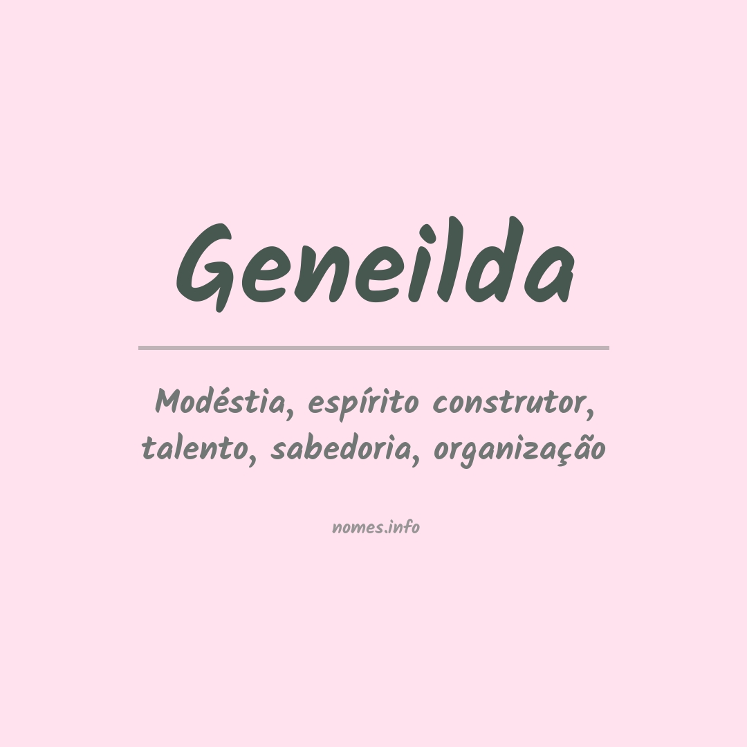 Significado do nome Geneilda
