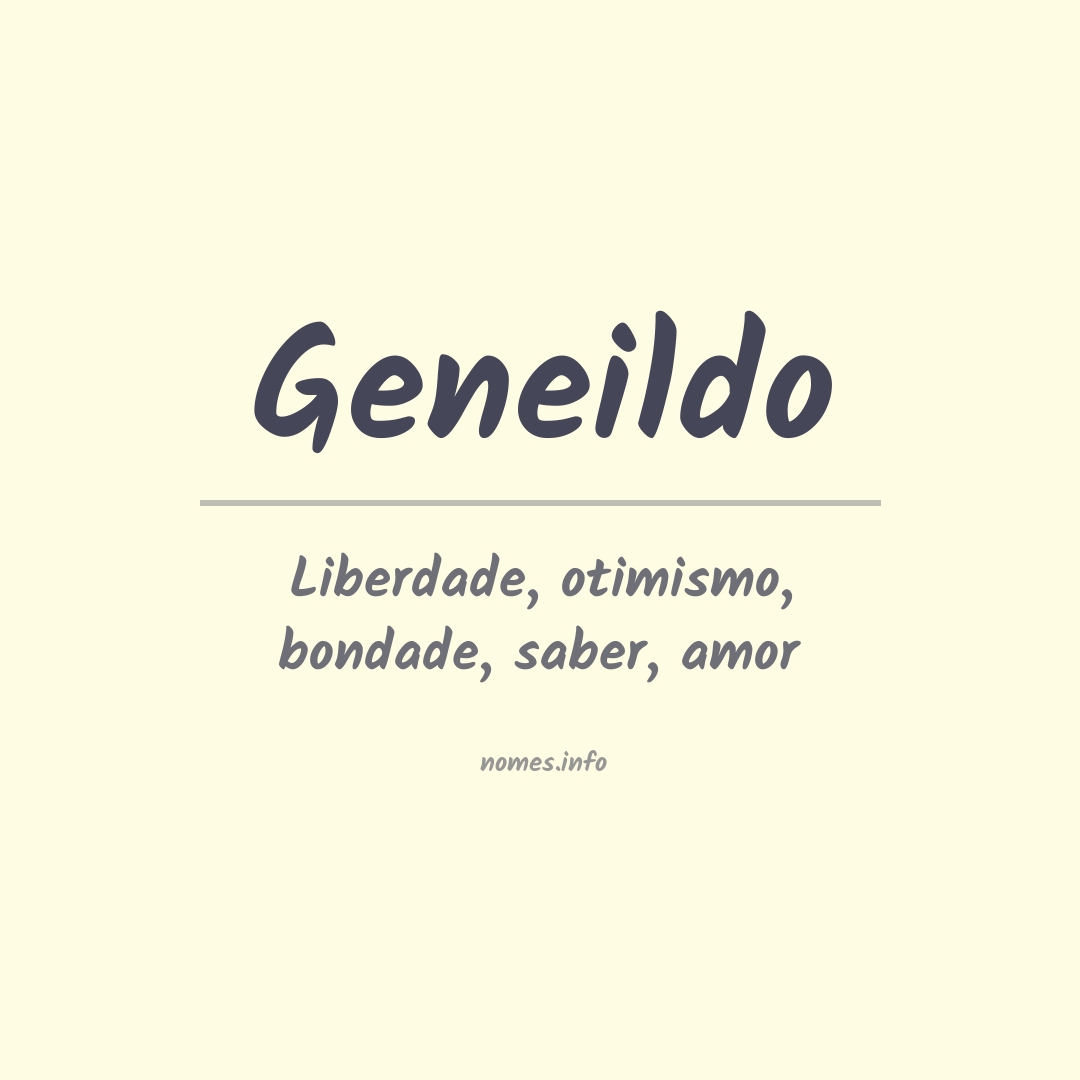 Significado do nome Geneildo