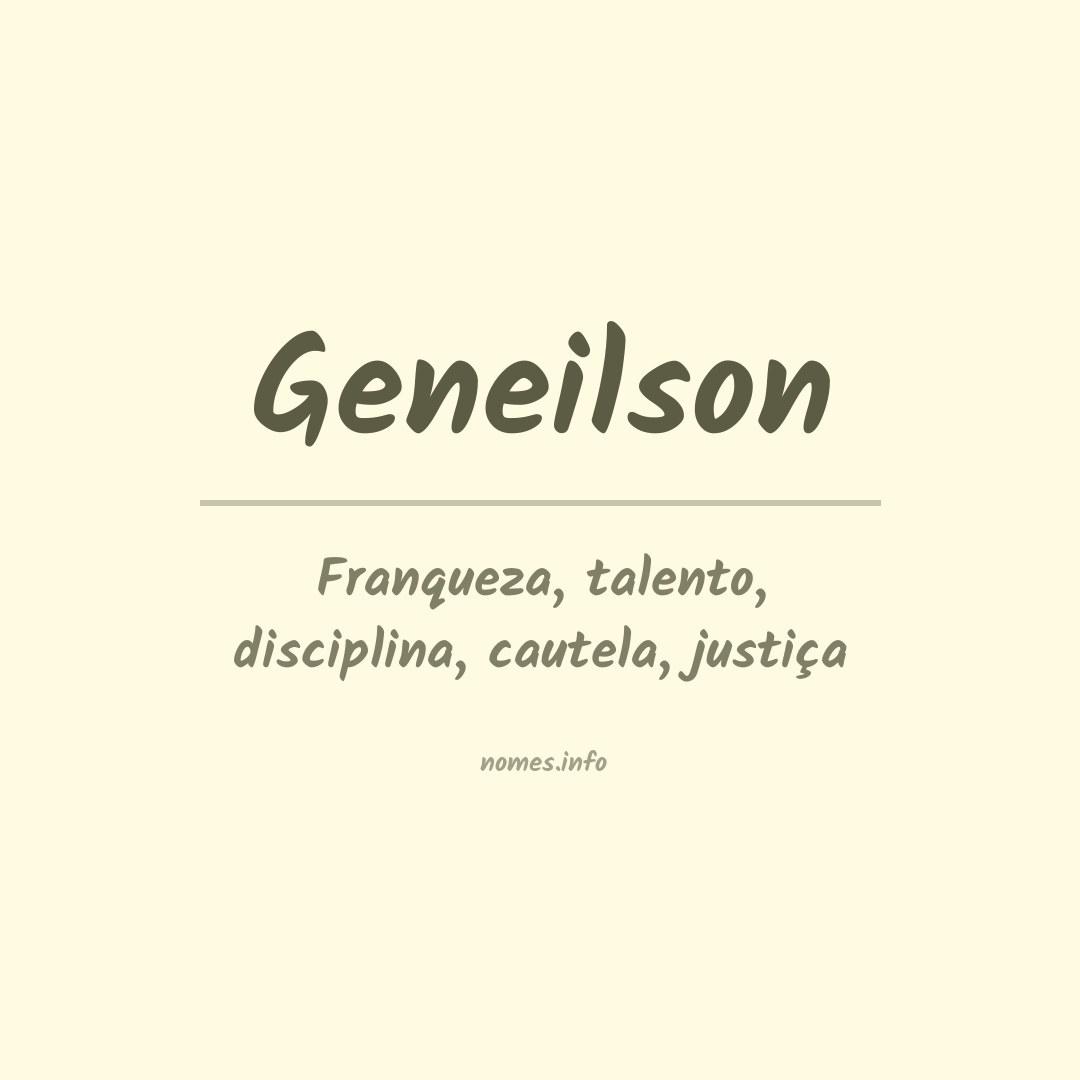 Significado do nome Geneilson