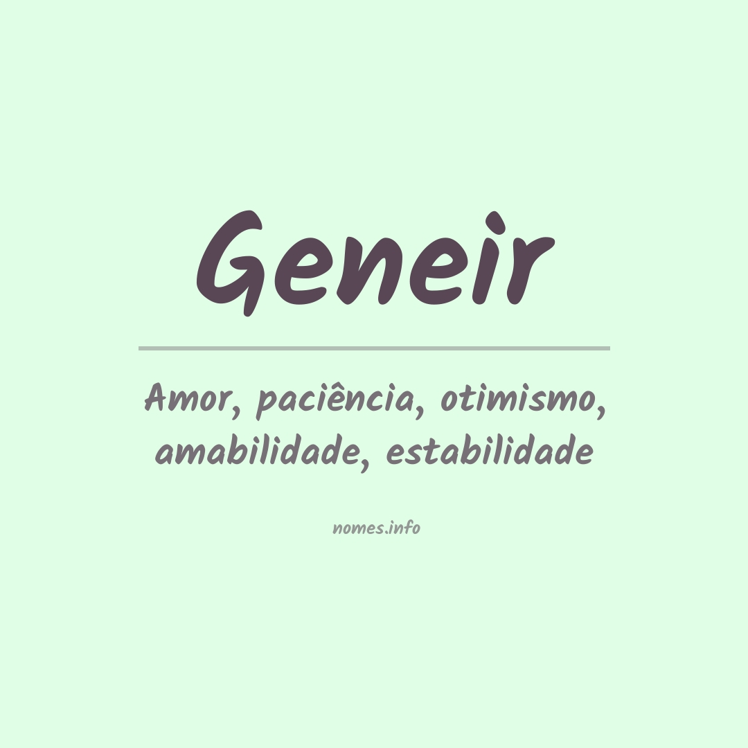 Significado do nome Geneir