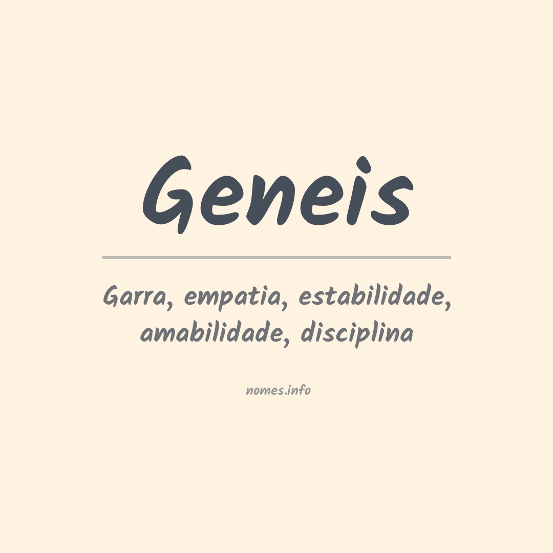 Significado do nome Geneis