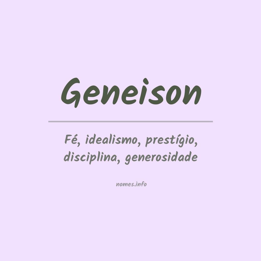 Significado do nome Geneison