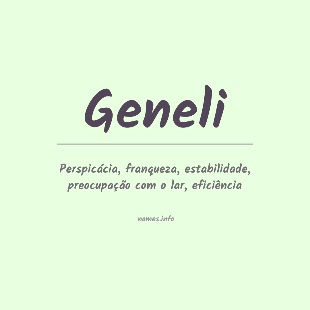 Significado do nome Geneli