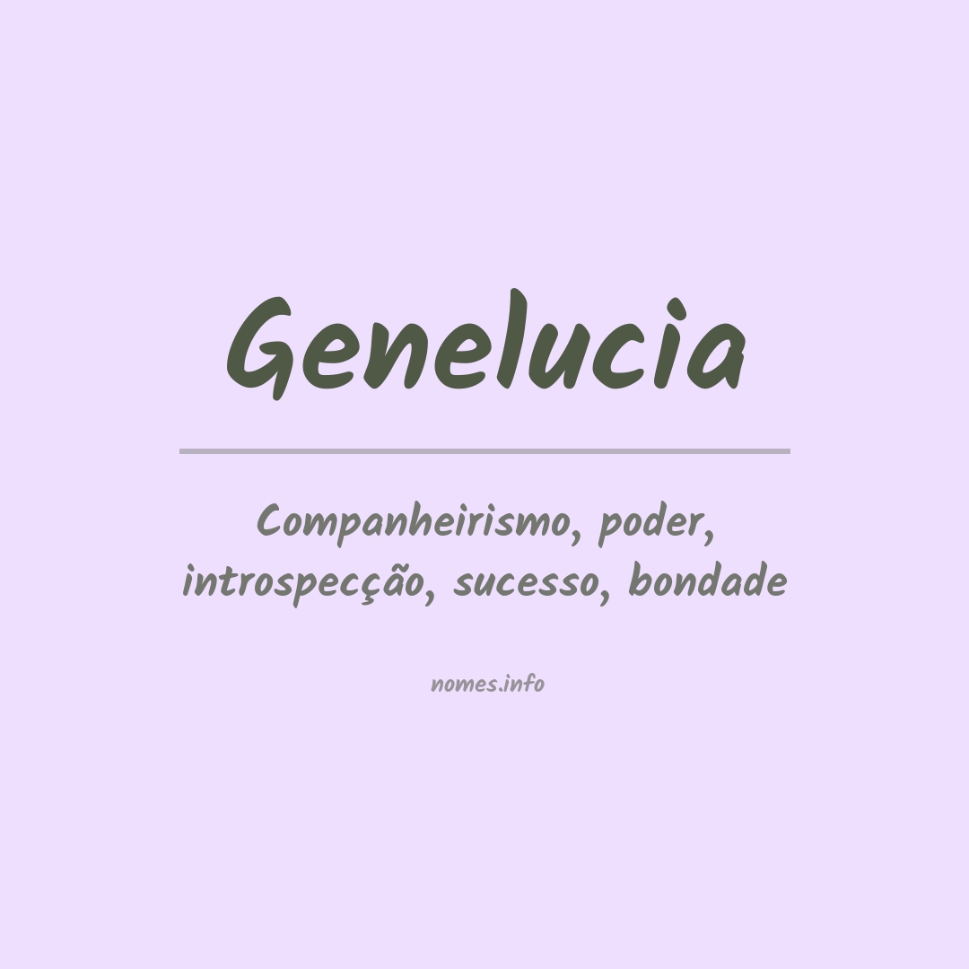 Significado do nome Genelucia