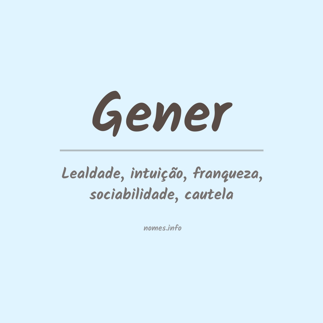 Significado do nome Gener