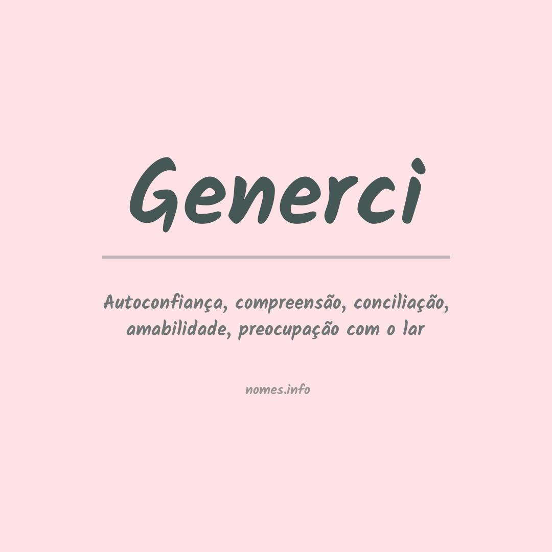 Significado do nome Generci