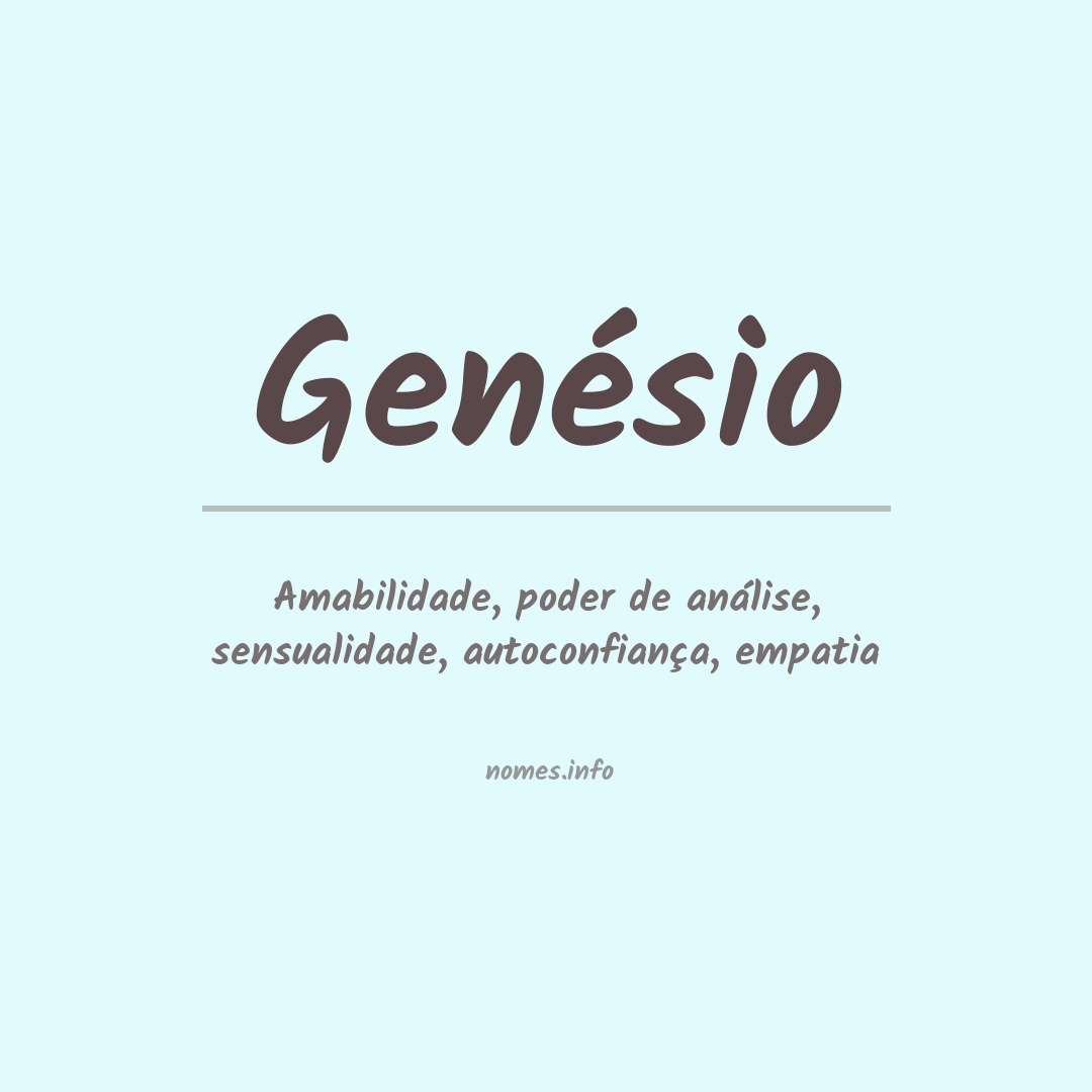 Significado do nome Genésio