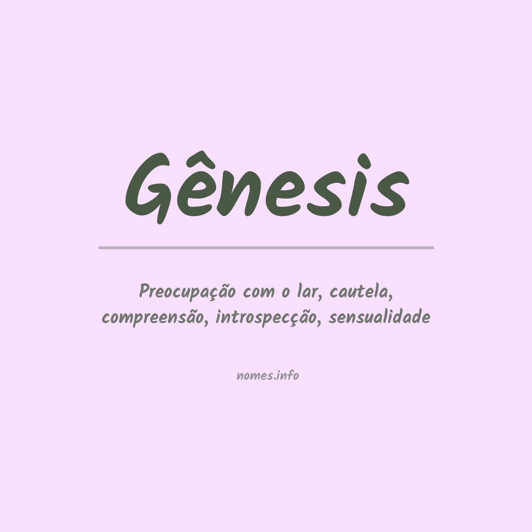 Significado do nome Gênesis