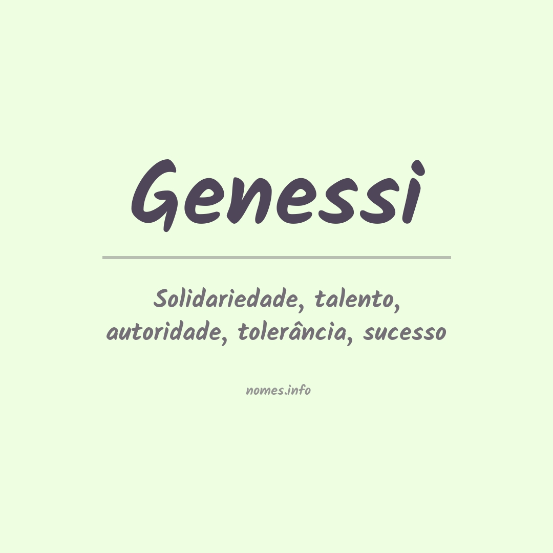 Significado do nome Genessi