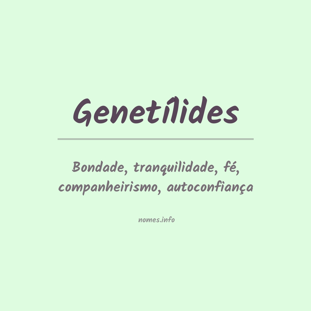 Significado do nome Genetílides