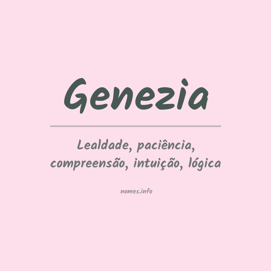 Significado do nome Genezia