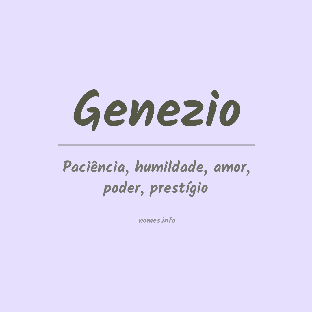 Significado do nome Genezio