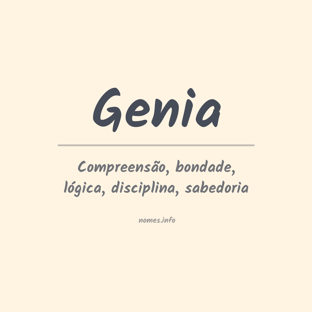 Significado do nome Genia