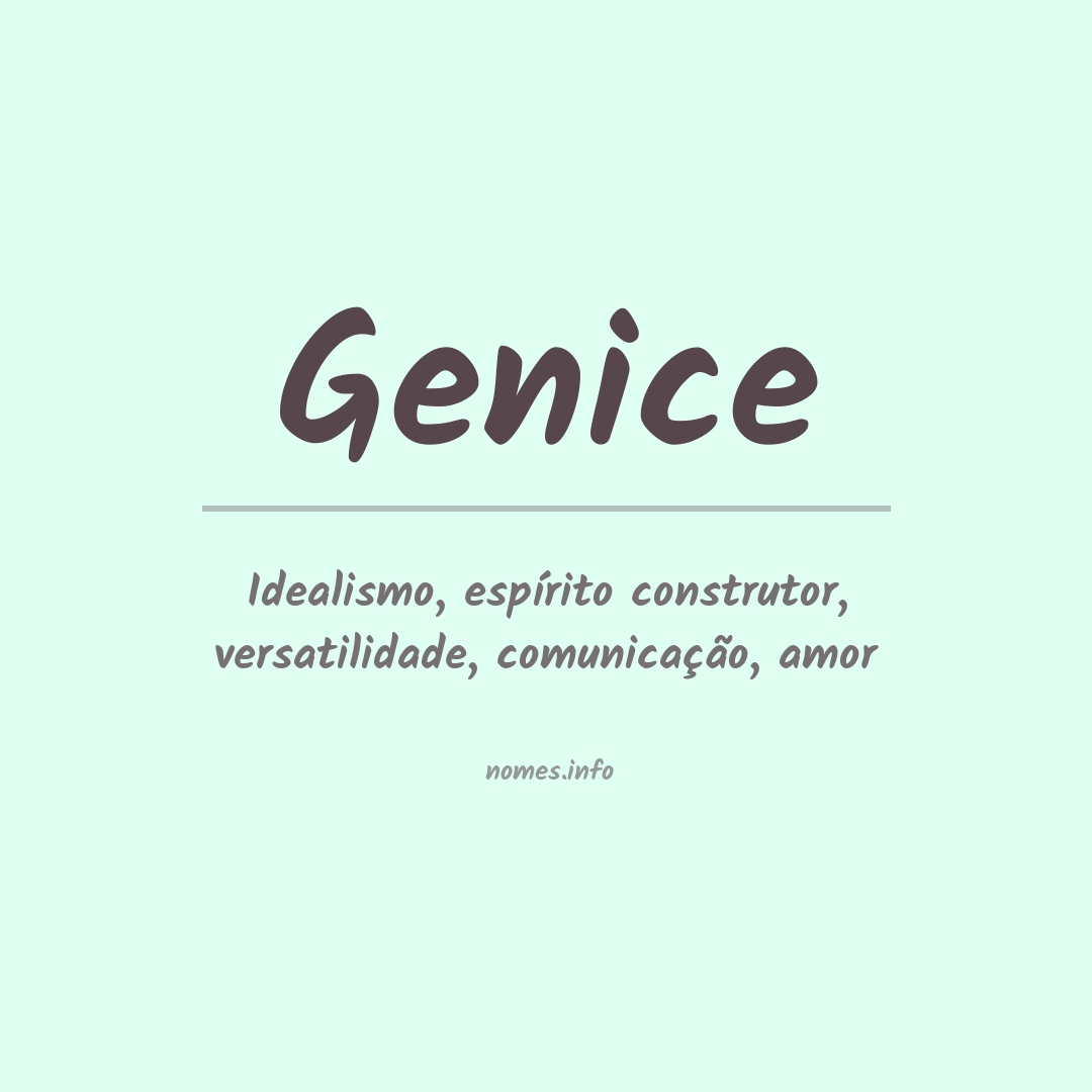 Significado do nome Genice