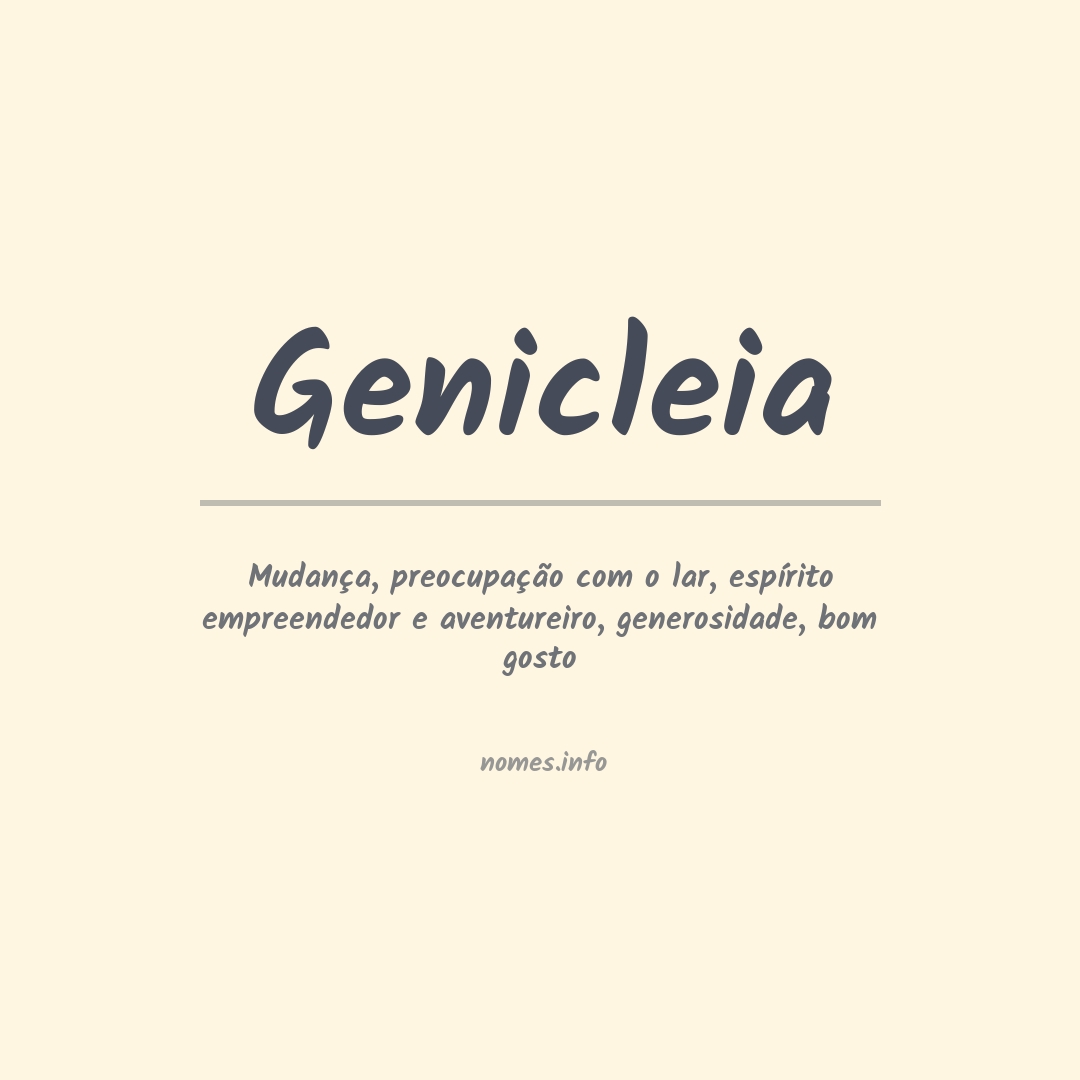 Significado do nome Genicleia