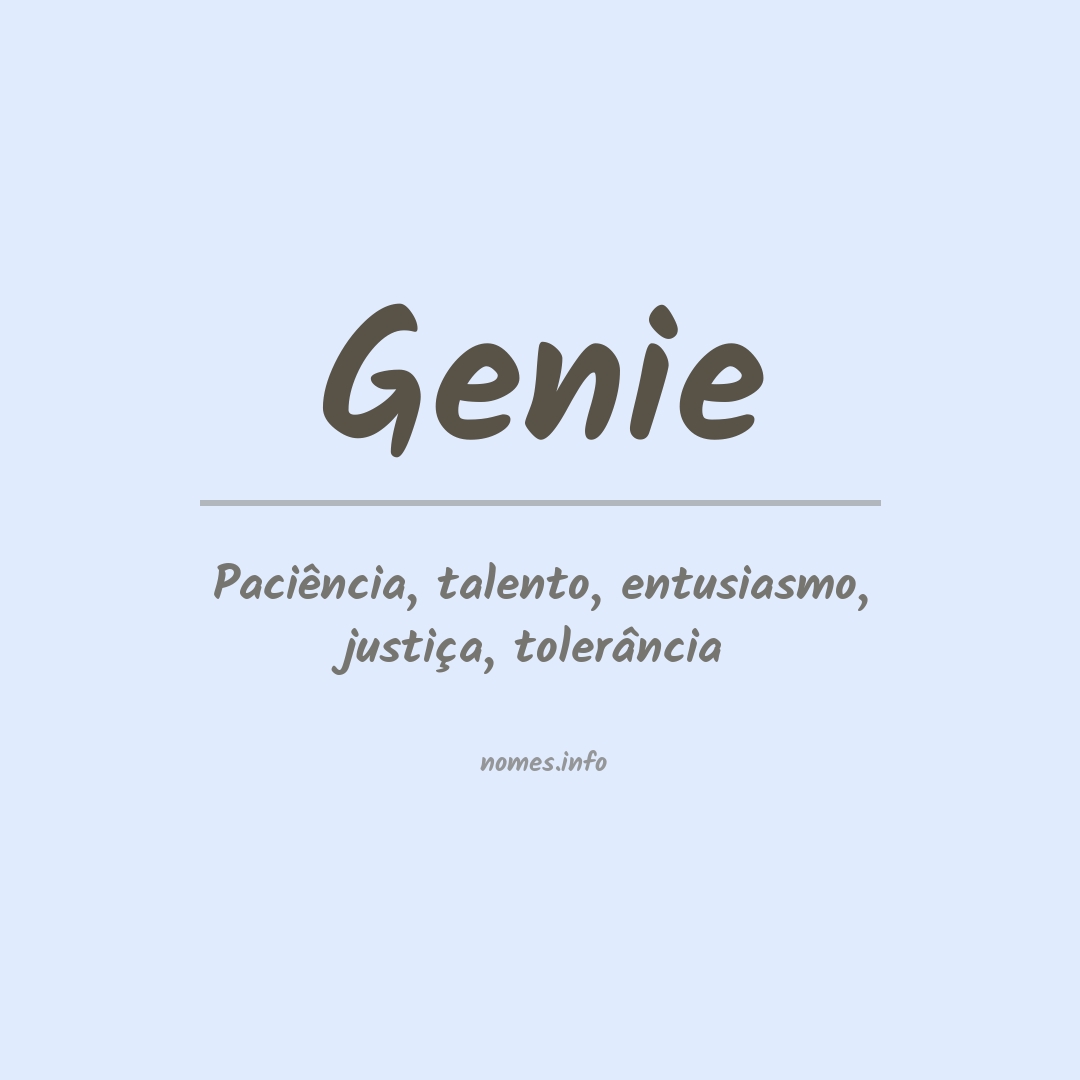 Significado do nome Genie